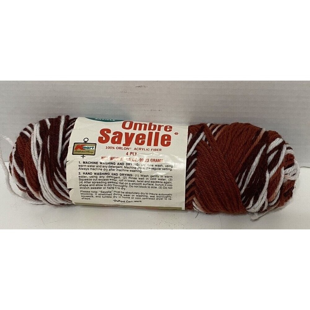 Kmart OMBRE SAYELLE Orlon Acrylic Yarn - Browns 9716